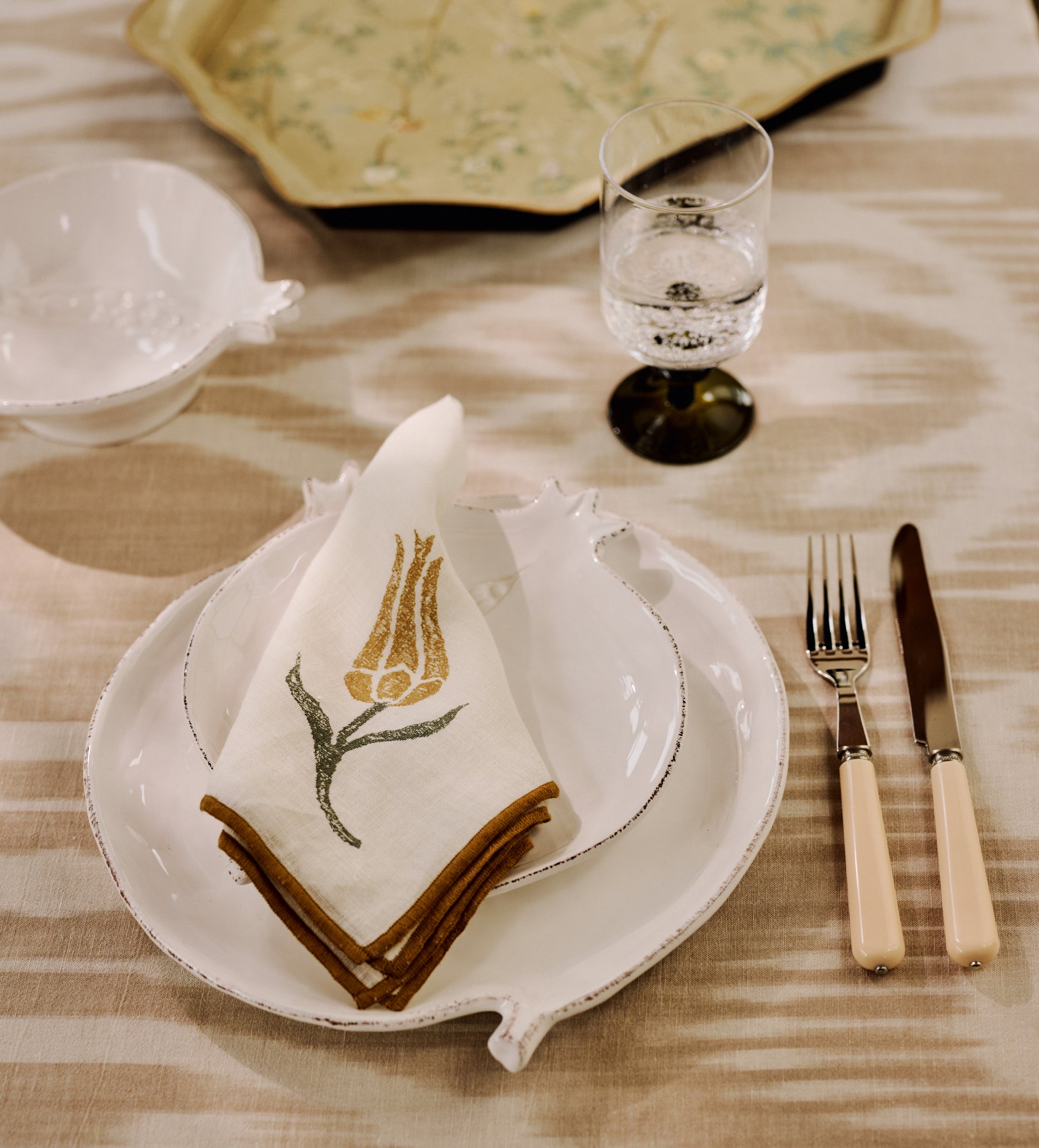 Benares Tablecloth - Oatmeal
