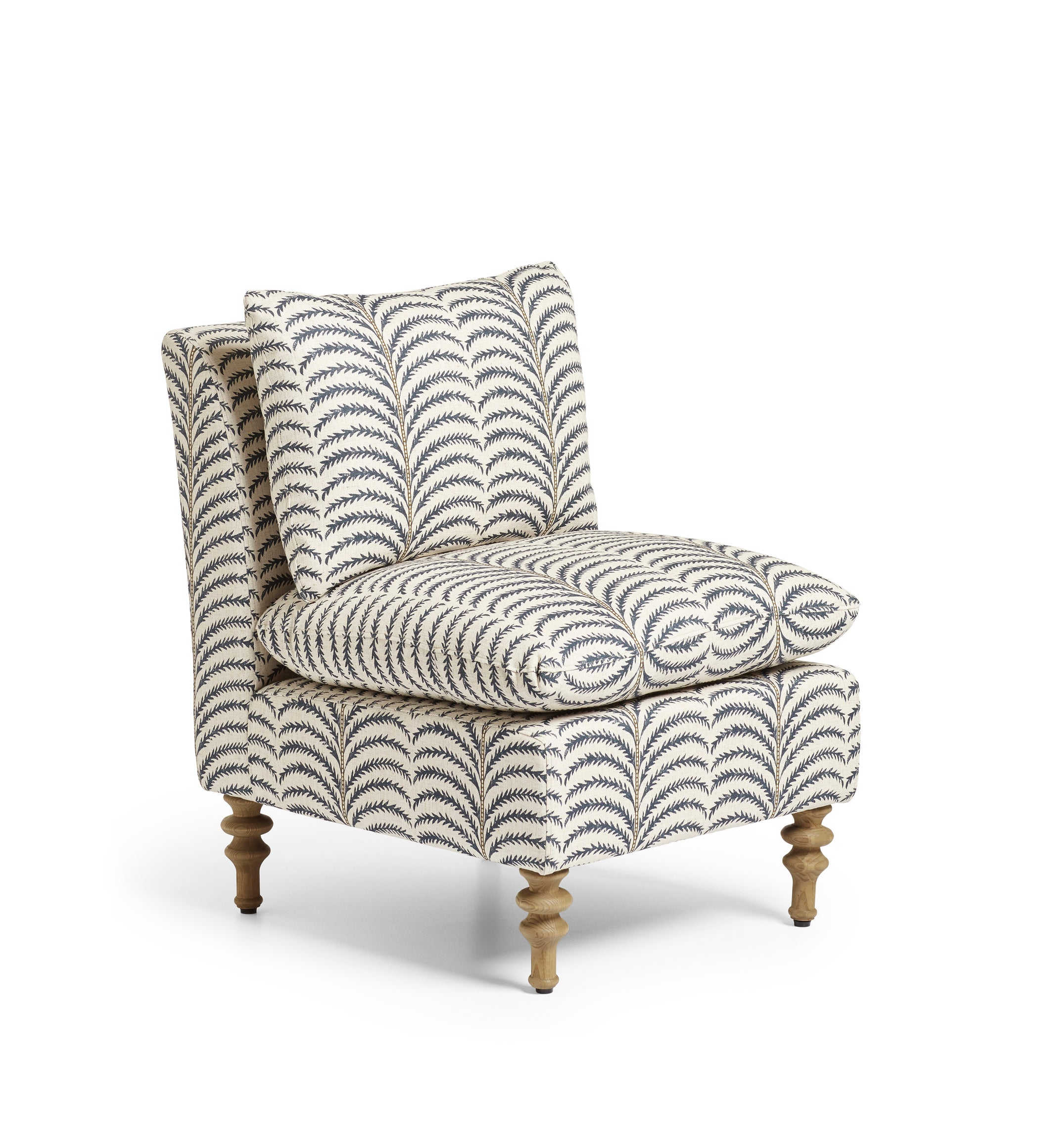 Rosina Areca Linen Slipper Chair - Air Force Blue